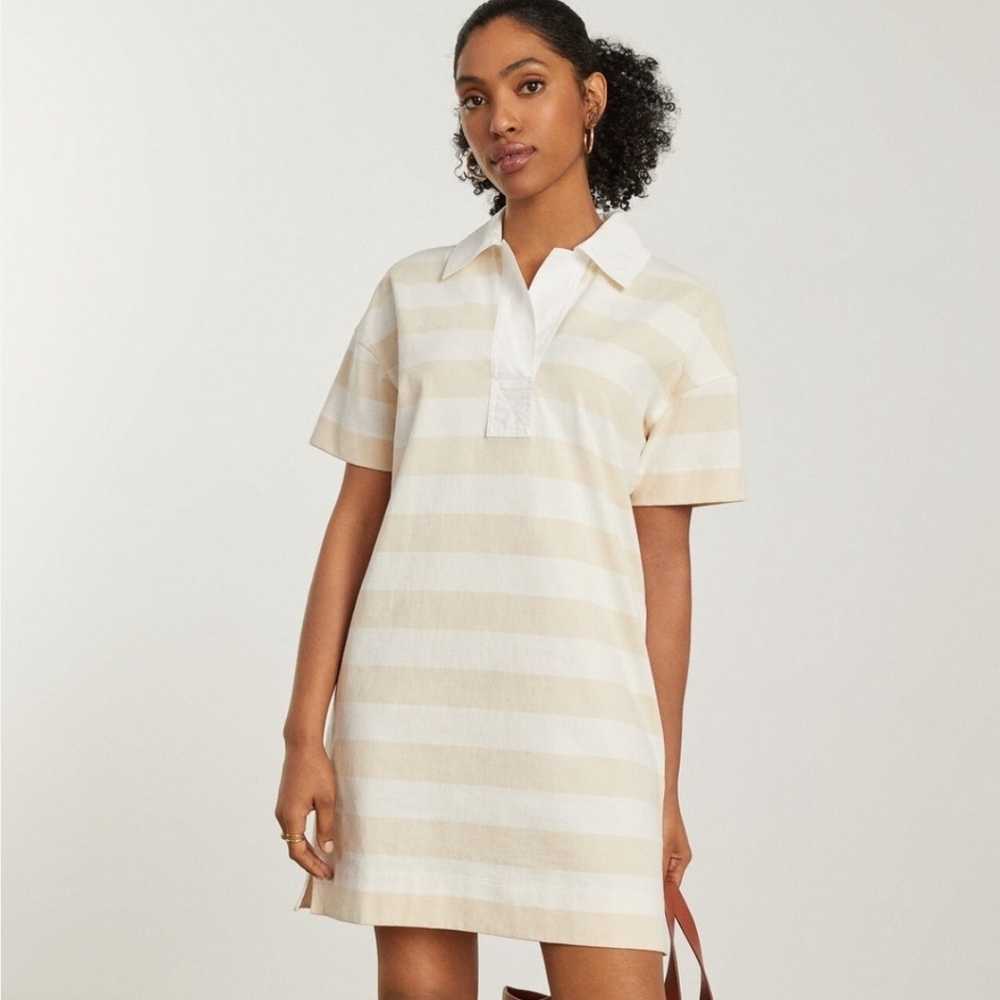 Everlane The Organic Cotton Striped Polo Mini Dress